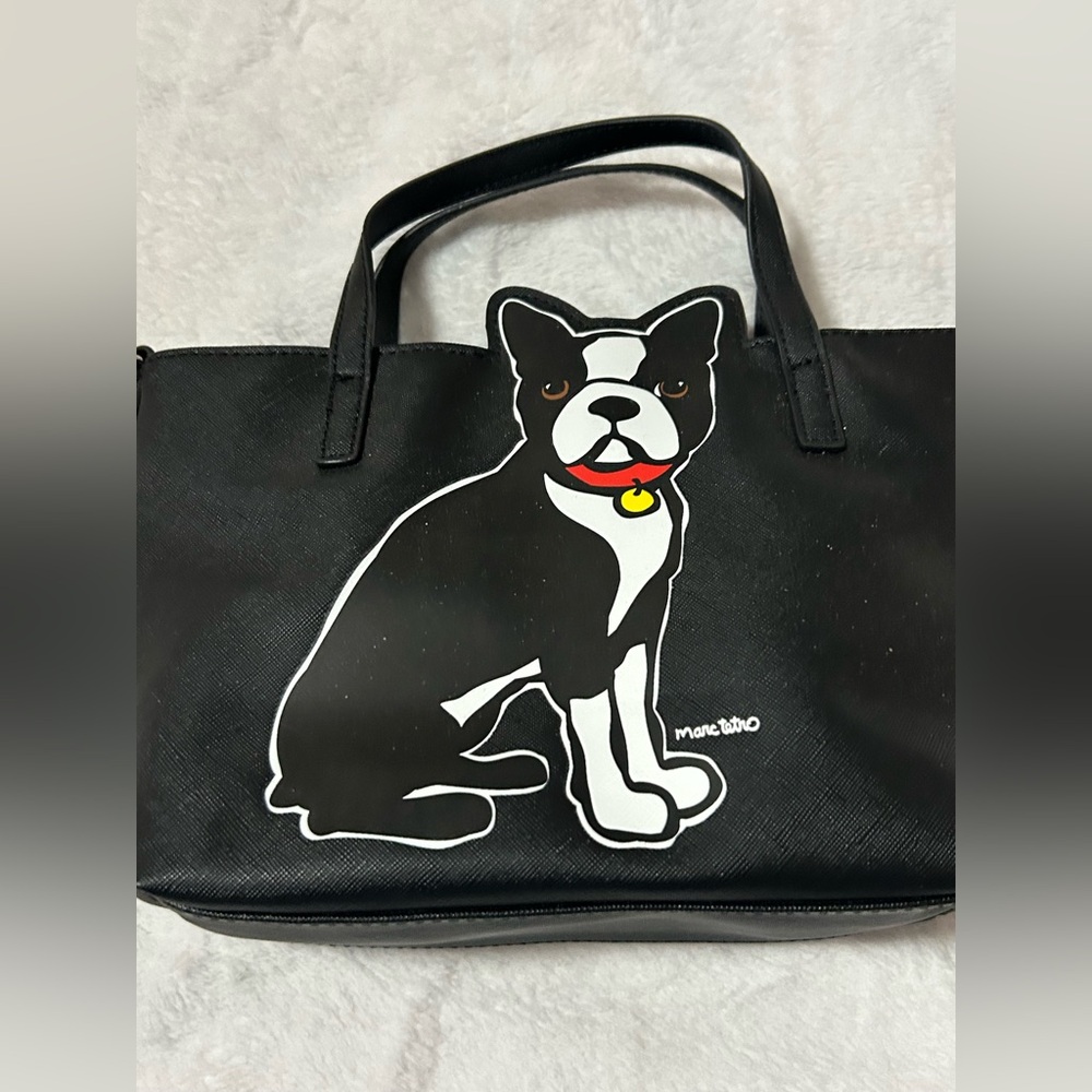 Marc Tetro Black French bulldog Tote purse shoulder bag